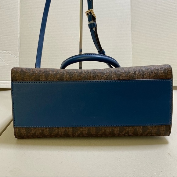 BNWT Michael Kors LG Yara Satchel w/ Crossbody Strap River Blue - Picture 2 of 10